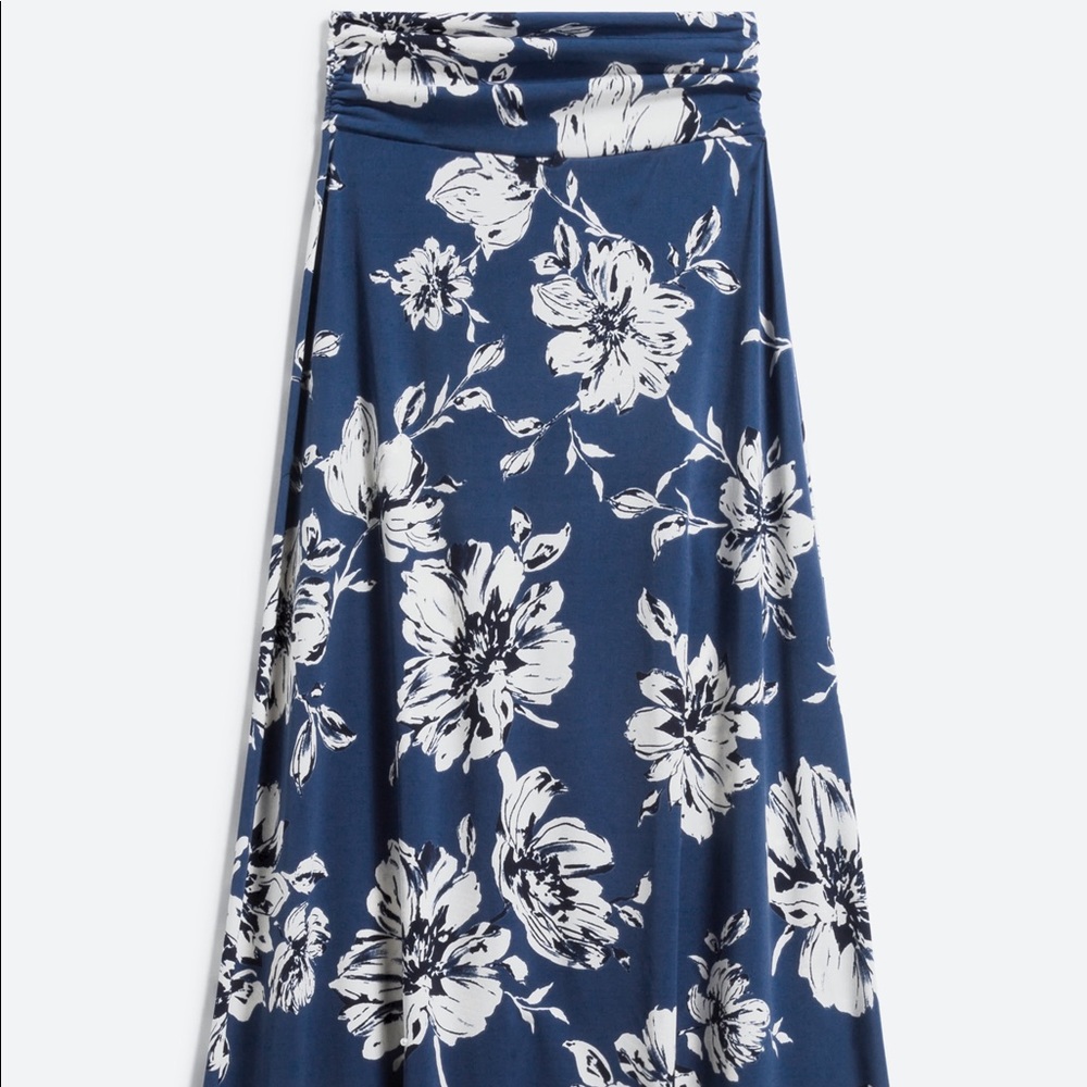 Blue Delina Knit Maxi Skirt